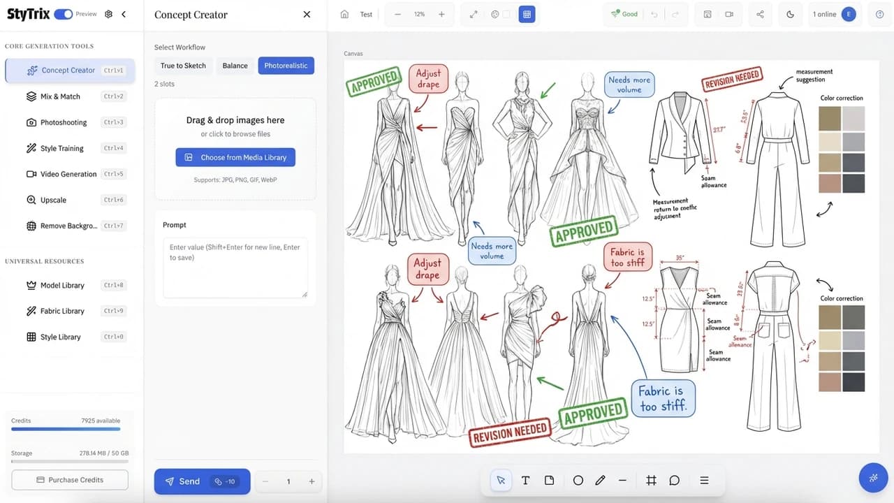 Team providing feedback on designs